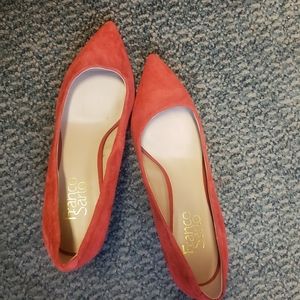 Franco Sarto Red Suede Kitten Heels, 7.5